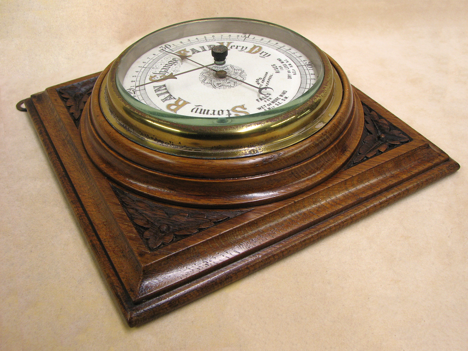 Victorian wall barometer signed Wood, Late Abraham, Liverpool, circa 1875